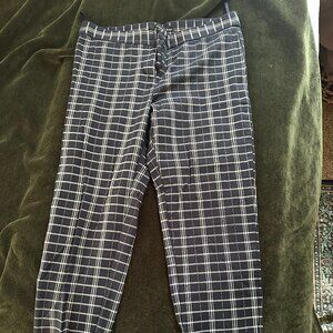Amanda + Chelsea Navy/White Plaid Work Pants- Size 10